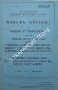 Book cover of Working Timetable of Mandatory trains - Section CP - Manchester Victoria & Liverpool Lime St., Euxton, Kirkby, Southport, Diggle, Hebden; Garston, Liverpool Cen. & Ormskirk, Farrington Curve - 2 May 1977 to 7 May 1978 by British Railways London Midland Region